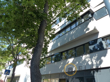 Slunný byt 2KK, 78 m2 s balkónem, v Osadní ulici  - pohled na dům